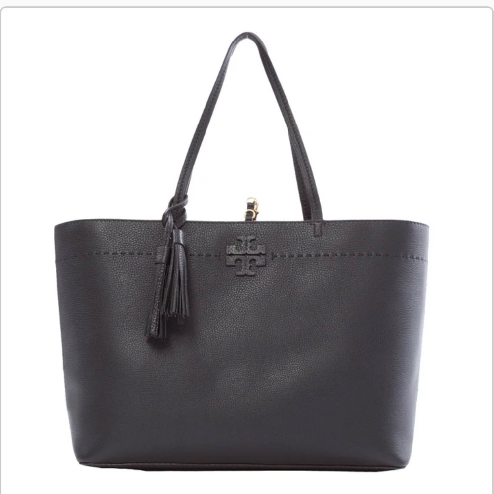 Tory Burch Black Leather Mcgraw Tote Bag